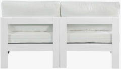 Nizuc - Outdoor Patio 2 Seat Armless Modular Sofa With White Frame