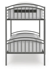 Lanceburg - 3 Pc. - Twin Over Twin Bunk Bed And 2 Mattresses - Gray