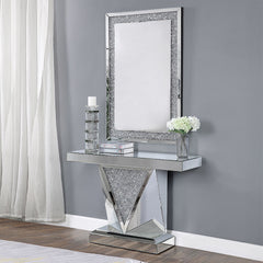 Noralie - 31"H Console Table - Mirrored & Faux Diamonds