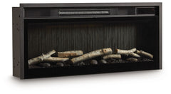 Entertainment Accessories - Fireplace Insert With Faux Birch Log Set - Black