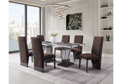 D12 - 9 Piece Dining Room Set (Dining Table And 8 Dining Chair) - Black / White