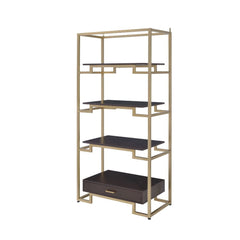 Yumia - Bookshelf - Gold & Walnut