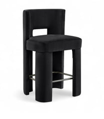Zuno - Velvet Performance Fabric Upholstered Counter Stool (Set of 2)