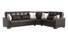 Ottomanson Armada X - Upholstered Convertible Wood Trimmed Sectional With Storage