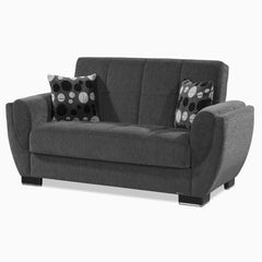 Ottomanson Armada Air - Upholstered Convertible Loveseat With Storage - Gray Chenille
