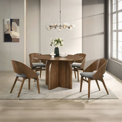 Delmon - Side Chair (Set of 2) - Dark Walnut / Gray
