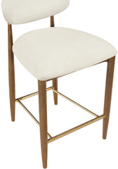 Riccio - Stool - Walnut And Gold Frame