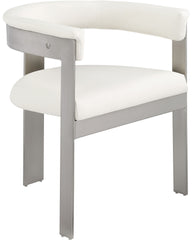 Romeo - Faux Leather Dining Chair With Silver Base (Set of 2)