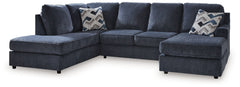 Albar Place - 2 Pc. - 2-Piece Sectional With Raf Sofa Chaise, Ottoman - Cobalt