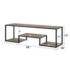 Idella - TV Stand - Rustic Oak & Black