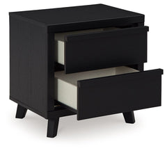 Danziar - Two Drawer Night Stand - Black