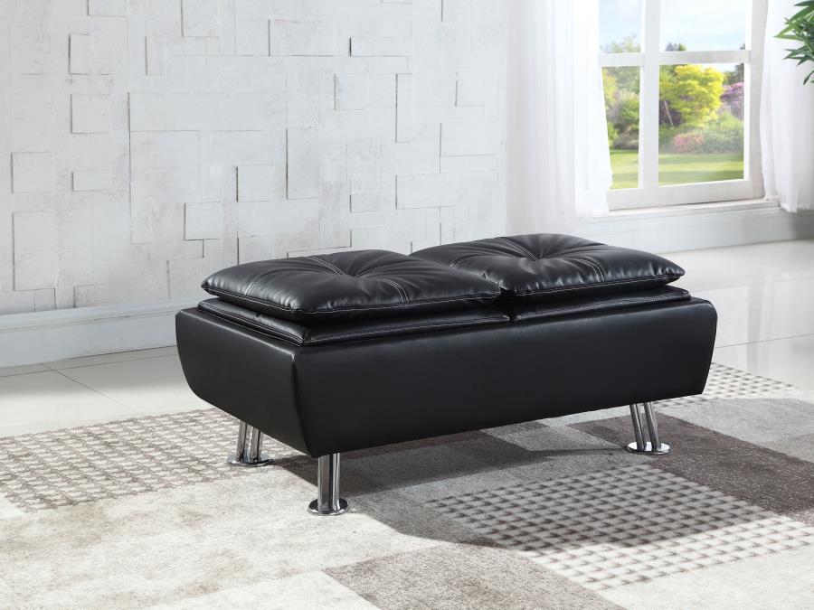 Dilleston Black Storage Ottoman - MyWaynesHome #
