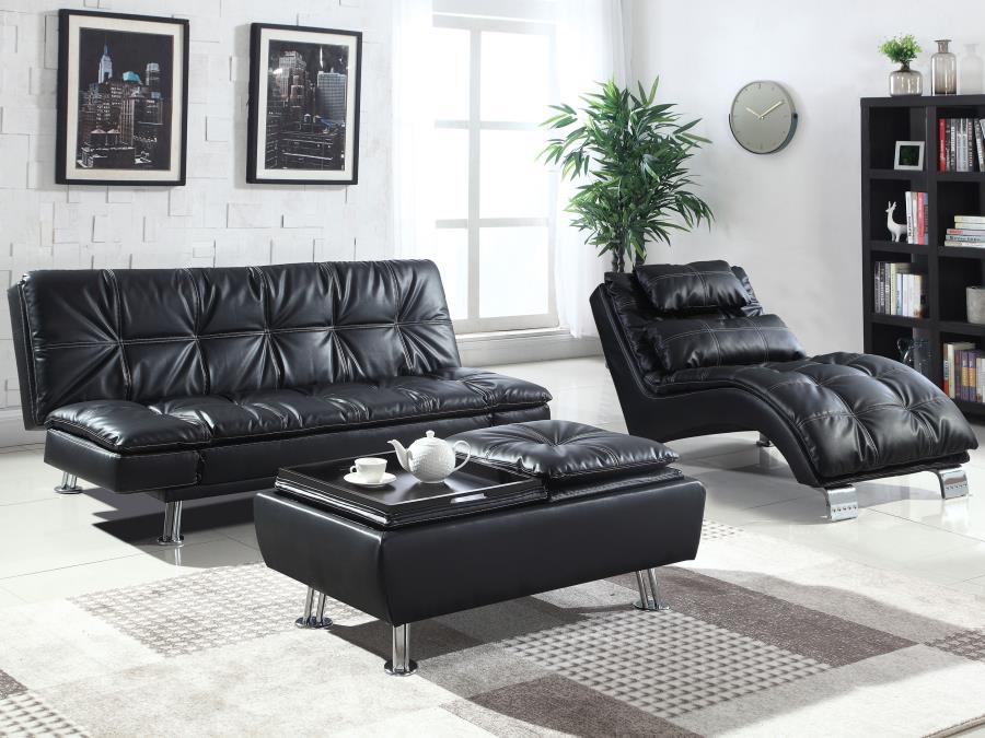 Dilleston Black Storage Ottoman - MyWaynesHome #