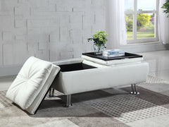 Dilleston White Storage Ottoman - MyWaynesHome #