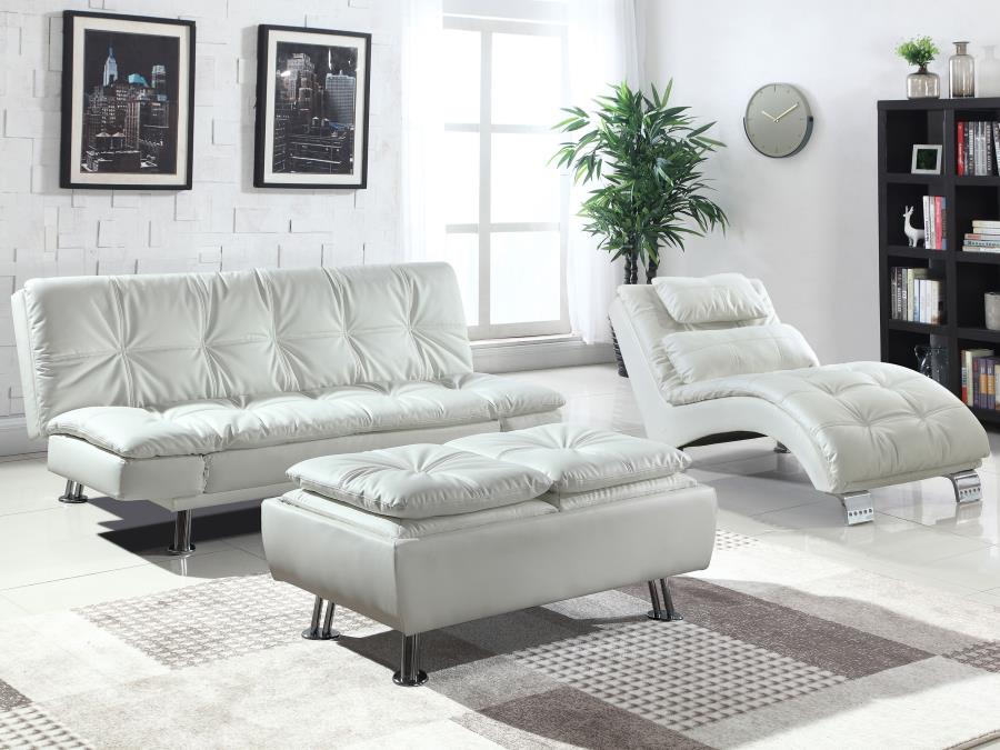Dilleston White Storage Ottoman - MyWaynesHome #