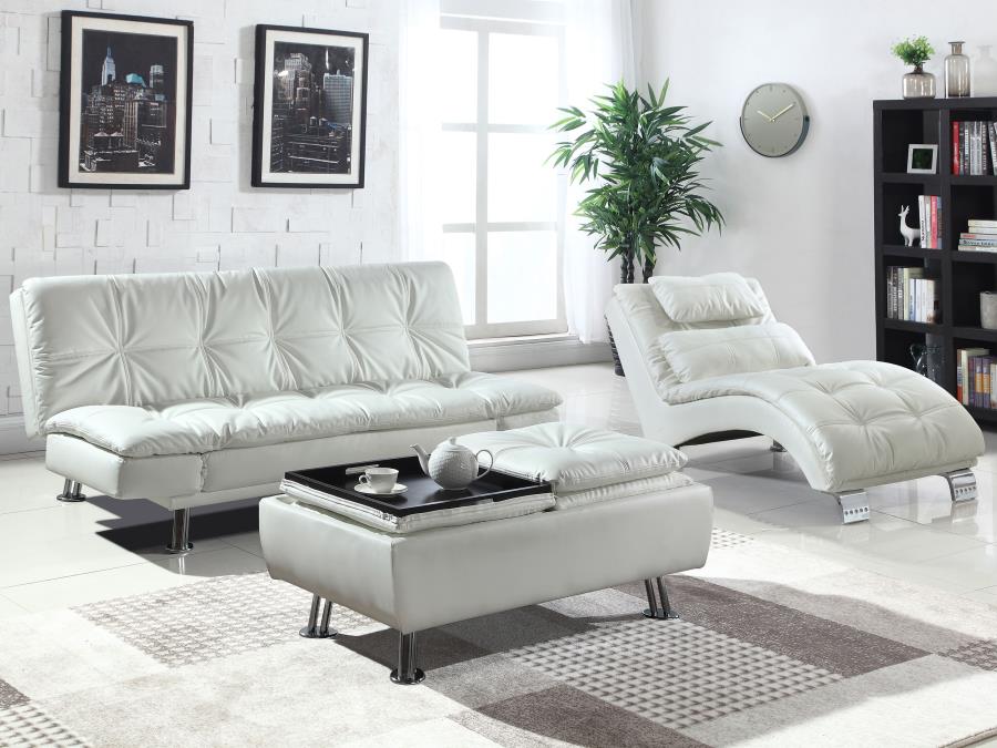 Dilleston White Storage Ottoman - MyWaynesHome #