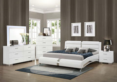 Jeremaine White Eastern King Bed 5 Pc Set - MyWaynesHome #