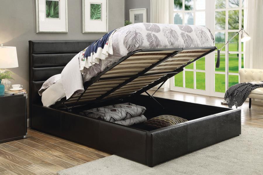 Riverbend Black Eastern King Storage Bed - MyWaynesHome #