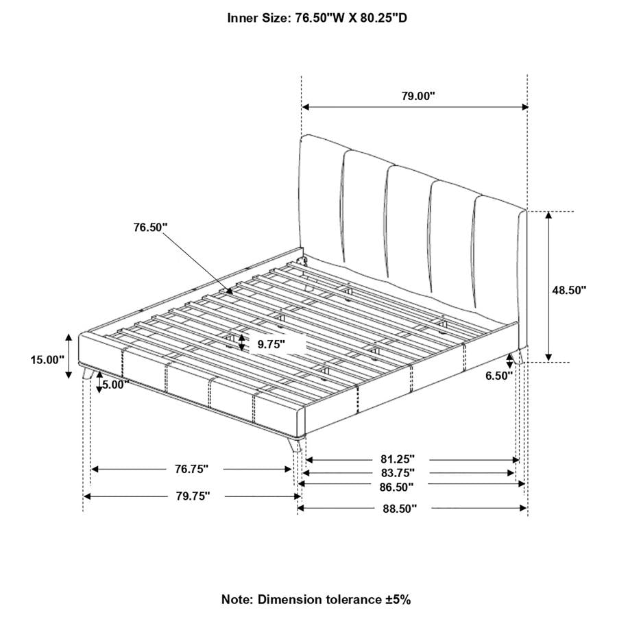 Charity Blue Eastern King Bed - MyWaynesHome #