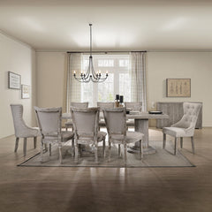 Gabrian - Side Chair (Set of 2) - Two-Tone Beige Fabric & Reclaimed Gray