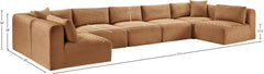 Shaggy - Fabric 7 Piece Modular U-Shaped Armless Sectional