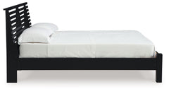 Danziar - Full Slat Panel Bed With Low Footboard - Black