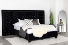 Hailey Black Eastern King Bed W/ Wing Panel - MyWaynesHome #