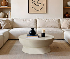 Avaya - Concrete And Fiberglass Indoor / Outdoor Coffee Table - Cream