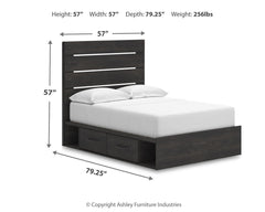 Hollivern - Panel Bed With Storage