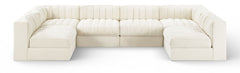 Rummi - Armless Velvet Performance Fabric Upholstered 6 Piece Modular Sectional