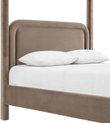 Salina - Velvet Upholstered Bed - Taupe