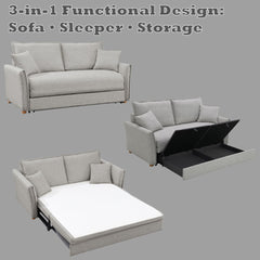 Oran - Sofa With Sleeper - Gray Chenille