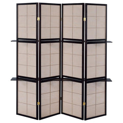 Iggy - 4-Panel Room Divider Folding Shoji Screen - Cappuccino