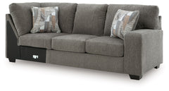 Clarington - 2 Pc. - 3-Piece Sectional And Oversized Ottoman - Greystone