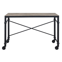 Oklarth - Writing Desk - Rustic Oak & Black