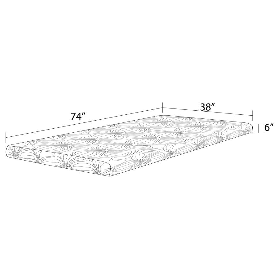 Joseph White 6" Twin Memory Foam Mattress - MyWaynesHome #