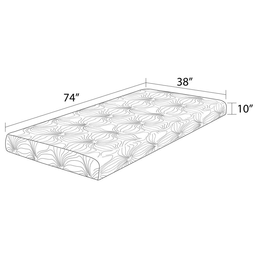 Key White 10" Twin Memory Foam Mattress - MyWaynesHome #