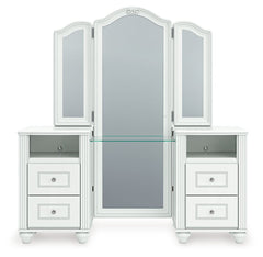 Kozlani - 3 Pc. - Vanity, Mirror And Stool - White