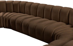 Arc - Velvet 10 Piece Modular Sofa - Brown