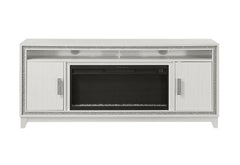 Lily - 72" Entertainment Unit With LED, Speakers, Crystal Inserts - White