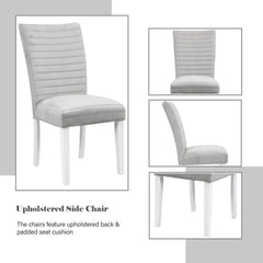 Elizaveta - Side Chair (Set of 2) - Gray Velvet &White High Gloss