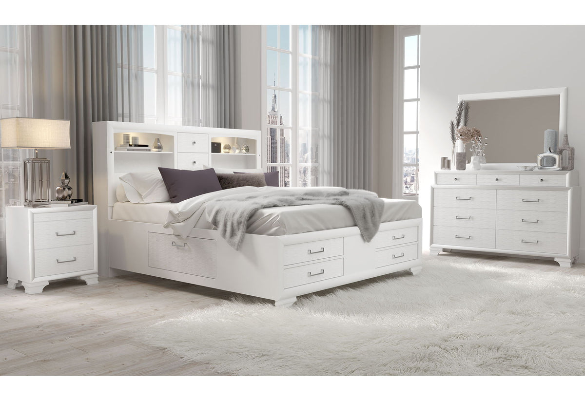 Jordyn - 5 Piece King Bedroom Set - White
