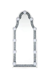 Noralie - Hollywood Floor Mirror - Mirrored & Faux Diamonds