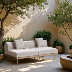 Laguna - 2 Piece Resilient Water Resistant Fabric 71" Outdoor Patio Armless Modular Loveseat