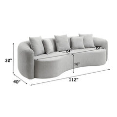 Barasa - Oversize Sofa With 5 Pillows - Gray