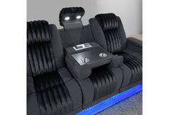 U8000 - 3 Piece Living Room Set (Power Console Reclining Loveseat, Power Reclining Sofa/ Power Recliner With Power Headrest) - Black