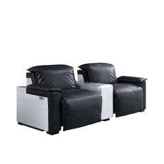 Misezon - Power Motion Recliner - Black Top Grain Leather & Aluminum