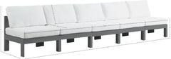 Nizuc - Outdoor Patio 5 Seat Modular Armless Sofa With Gray Frame