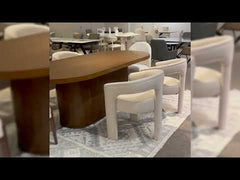 Gamarya - Side Chair (Set of 2) - White Fabric & Oak
