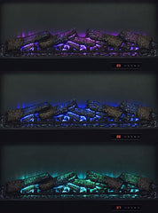 Havering - 71" TV Stand Fireplace Media Console - Dark Pine